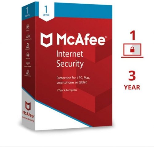 Mcafee Internet Security 1 use 3 year 
