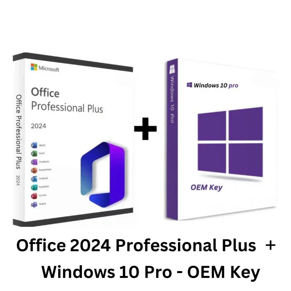 Combo Offer: Genuine Windows 10 Pro OEM Key and Office 2024 Professional Plus Key for Secure and Instant Activation